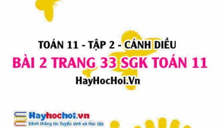 Bài 2 trang 33 Toán 11 tập 2 Cánh Diều